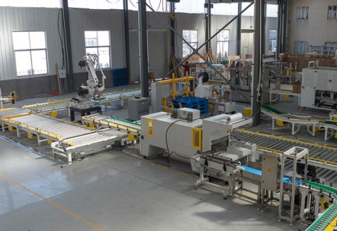 燃料棒自动套膜收缩码垛包装线