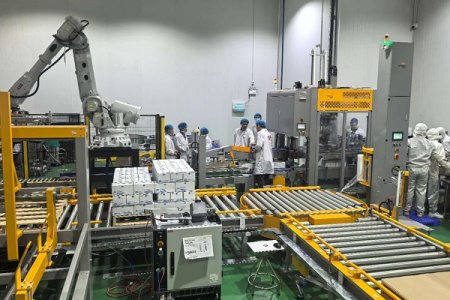 青岛艾讯在越南某大型食品企业自动包装线项目竣工